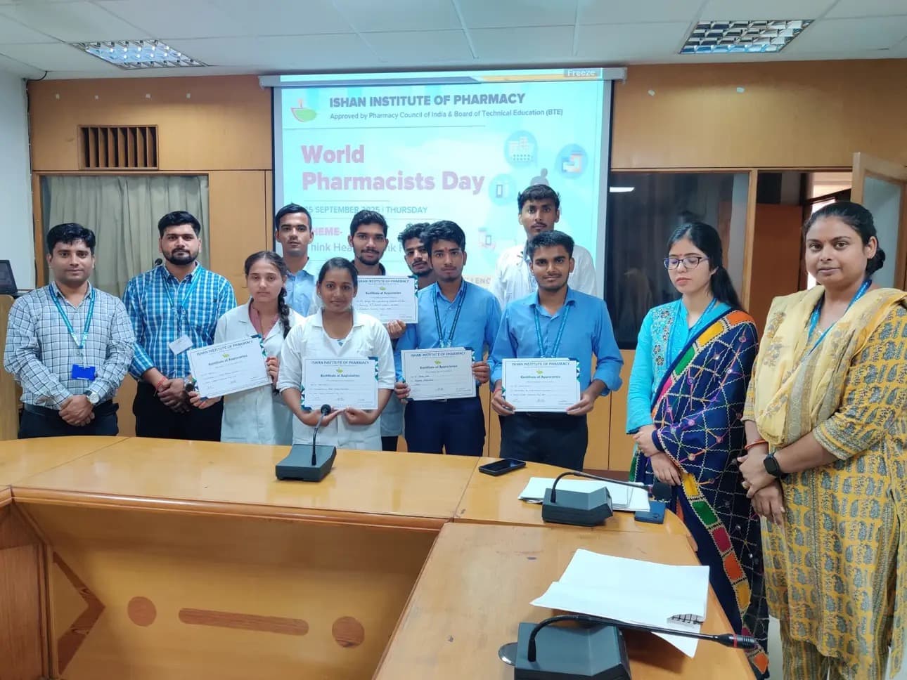 Best Ishan Pharmacy students during healthcare awareness presentation activity