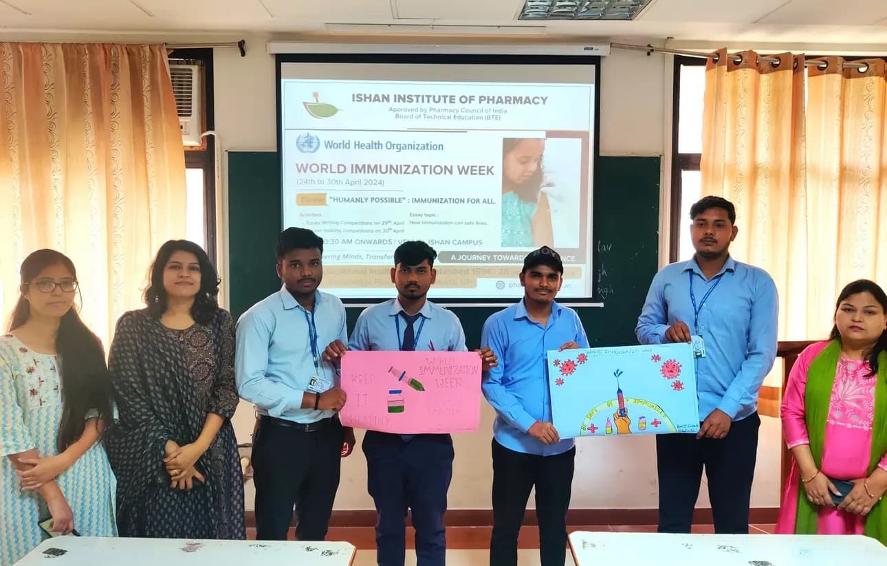 Top B Pharm students delivering awareness through creative poster presentations