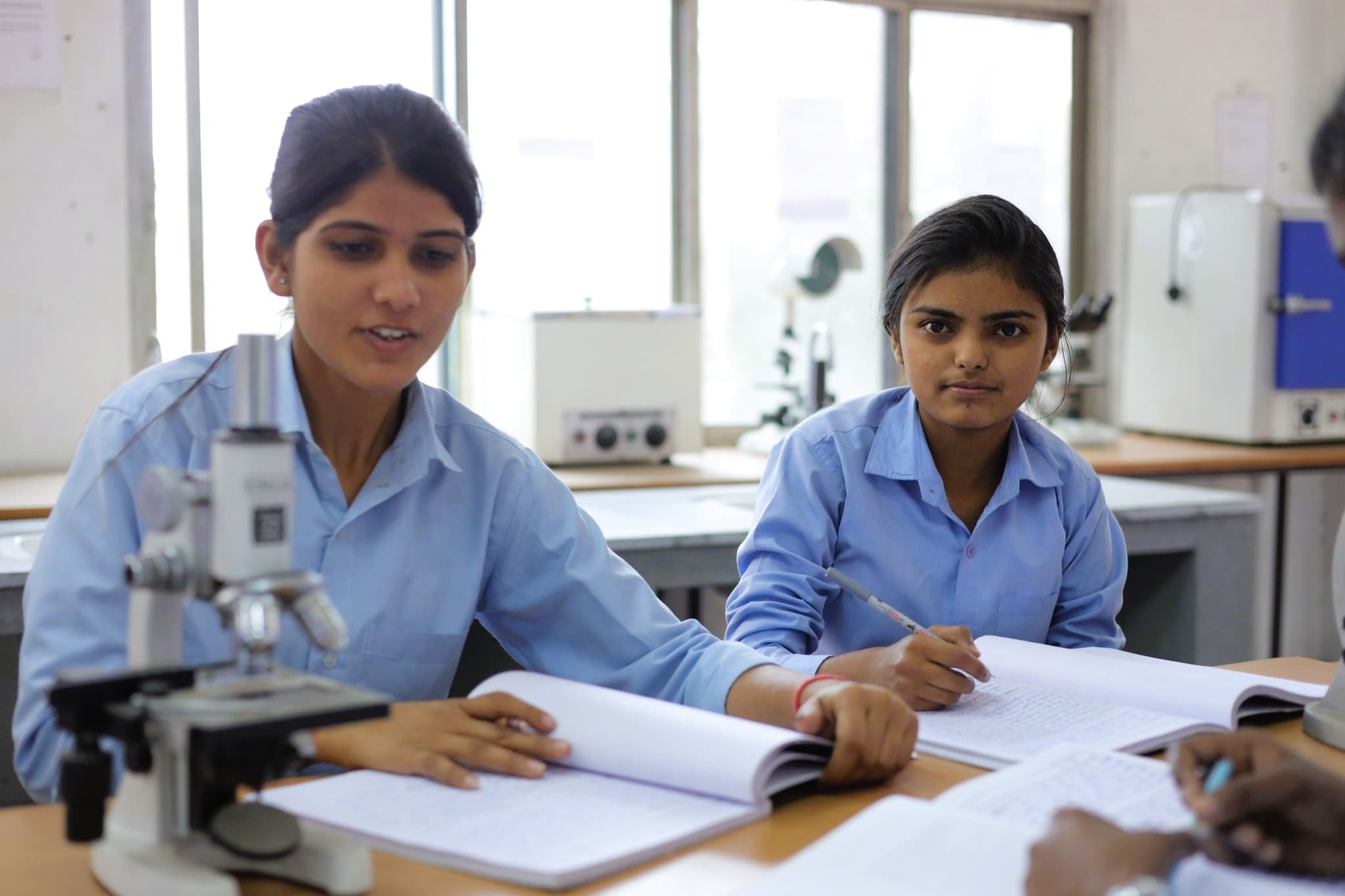 Students preparing pharmaceutical formulations