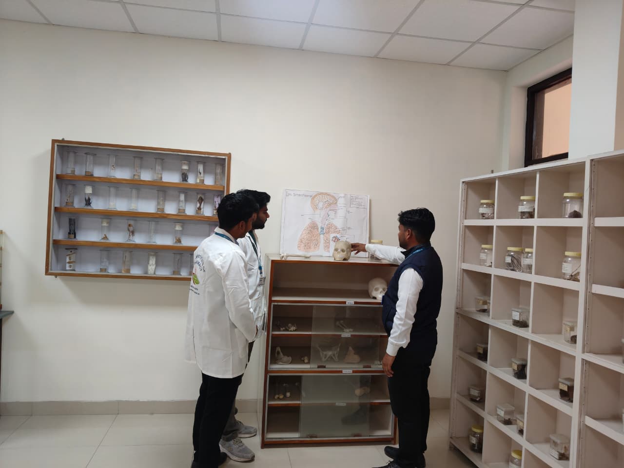 Historical pharmacy artifacts on display